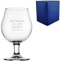 Uniqueful Personalised 16.75oz Draft Stemmed Beer Glass Birthday Gift for Friend in Clear
