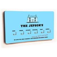 Uniqueful Personalised Novelty Blue House 6 Hook Key Holder New Home Gift