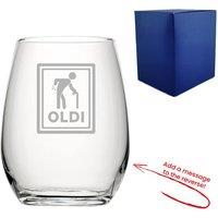 Uniqueful Personalised Engraved Stemless Wine Glass for Friend Birthday Message in Clear