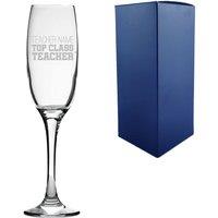 Uniqueful Personalised Engraved Teacher Champagne Flute Top Class Teacher Design in Clear