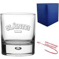 Uniqueful Personalised Slainte Design Engraved Whisky Glass with Reverse Message in Clear