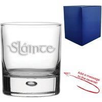 Uniqueful Personalised Slainte Celtic Design Whisky Glass Reverse Message in Clear