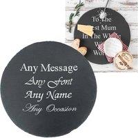 Uniqueful Personalised Natural Slate Food Drinks Serving Platter for Mum in Black