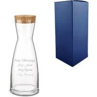 Uniqueful Personalised Engraved 285ml Ypsilon Carafe with Cork Lid Birthday Gift in Clear
