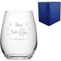 Uniqueful Personalised Stemless Wine Glass Youre A Star Design Thank You Friend in Clear