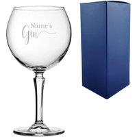 Uniqueful Personalised Hudson Gin Balloon Glass Names Design in Clear