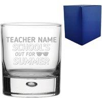 Uniqueful Personalised Teacher Whisky Glass School's Out For Summer in Clear