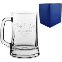 Uniqueful Personalised Beer Mug Stein Thank You for Everything Design Friend in Clear