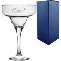 Uniqueful Personalised 295ml Margarita Glass with Heart Name for Friend in Clear