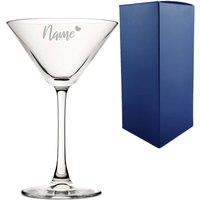 Uniqueful Personalised Martini Glass with Heart Name for Friend Birthday in Clear