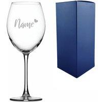 Uniqueful Personalised Enoteca Wine Glass Name & Heart Design Birthday in Clear