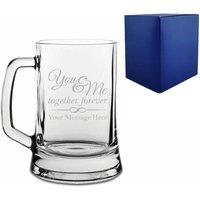 Uniqueful Personalised You & Me Together Forever Tankard Beer Mug Anniversary in Clear