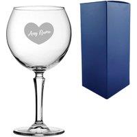 Uniqueful Personalised Hudson Gin Balloon Glass Name Heart Design in Clear