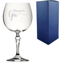 Uniqueful Personalised Crystal Gin Balloon Glass with Names Design in Clear