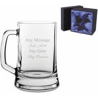 Uniqueful Personalised Tankard Beer Mug Premium Satin Lined Box in Clear