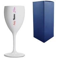 Uniqueful Personalised Plastic White Wine Glass Gift Box for Friend