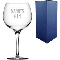 Uniqueful Personalised Primeur Gin Balloon Cocktail Glass Names Gin Serif Design in Clear