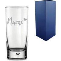 Uniqueful Personalised Bubble Hiball Glass Tumbler with Heart Name for Friend in Clear