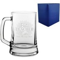 Uniqueful Personalised Teacher Gift Beer Mug Stein Best Teacher Ever in Clear
