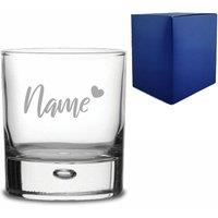 Uniqueful Personalised Bubble Whisky Glass Tumbler Name Heart Design Birthday in Clear
