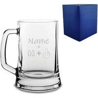 Uniqueful Personalised Funny Beer Mug Tankard Name Age +1 Birthday in Clear