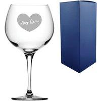 Uniqueful Personalised Primeur Gin Balloon Glass Name Heart Design in Clear