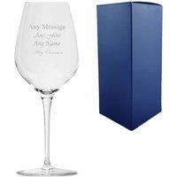 Uniqueful Personalised Engraved 430ml Silver Finish Inalto Tre Sensi Wine Glass in Clear