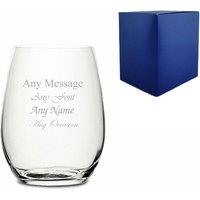 Uniqueful Personalised 20oz Stemless Red Wine Glass Birthday Gift for Friend in Clear