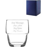 Uniqueful Personalised 285ml Stacking Tumbler Glass Birthday Gift for Friend in Clear