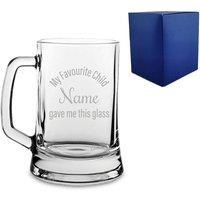 Uniqueful Personalised My Favourite Child gave me this glass Engraved Beer Mug in Clear