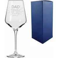 Uniqueful Personalised Engraved 390ml Infinity Wine Glass Superhero Dad Design in Clear