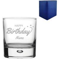 Uniqueful Personalised Engraved Happy Birthday Bubble Whisky Gift Boxed in Clear