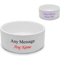 Uniqueful Personalised New Baby Baby Dog Bowl in White
