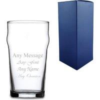 Uniqueful Personalised Engraved Nonic Pint Glass Birthday Gift for Friend in Clear