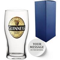 Uniqueful Personalised Official Extra Stout Guinness Pint Glass Any Message in Clear