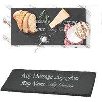 Uniqueful Personalised Engraved Beautiful Natural Slate Serving Plate for Friend in Black