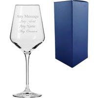 Uniqueful Personalised Engraved 390ml Infinity Red Wine Glass Birthday Gift Box in Clear
