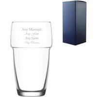 Uniqueful Personalised Engraved 340ml Stacking Highball Glass Gift Box Birthday in Clear
