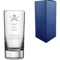Uniqueful Personalised Rum Hiball Glass Skull & Measurements Design Birthday in Clear