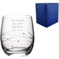 Uniqueful Personalised Diamante Spiral Whisky Tumbler for Friend Birthday in Clear