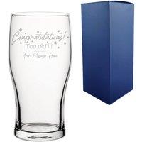 Uniqueful Personalised Congratulations You Did It Pint Glass Graduation Friend in Clear
