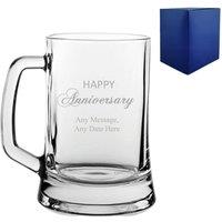 Uniqueful Personalised Engraved Anniversary Beer Mug Anniversary Gift in Clear