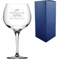 Uniqueful Personalised One Degree Hotter Engraved Graduation Gin Cocktail Glass in Clear