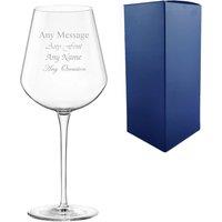 Uniqueful Personalised Extra Large 640ml Inalto Uno Wine Glass Birthday Friend in Clear