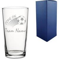 Uniqueful Personalised Football Perfect Pint Glass Come On Curved Design in Clear