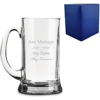 Uniqueful Personalised Engraved Icon Pint Beer Tankard Birthday Gift for Friend in Clear
