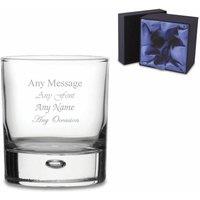Uniqueful Personalised Bubble Whisky Tumbler Premium Satin Lined Box in Clear