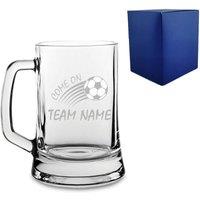 Uniqueful Personalised Engraved Football Tankard Come On Curved Football Design in Clear