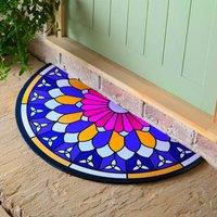 Gainsborough Half-Moon Rubber Outdoor Doormat with Flocked Surface | Size: 100 cm diameter