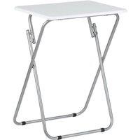 MANTRARAJ White Wooden Folding Snack Table TV Side Laptop Picnic Portable Desk
